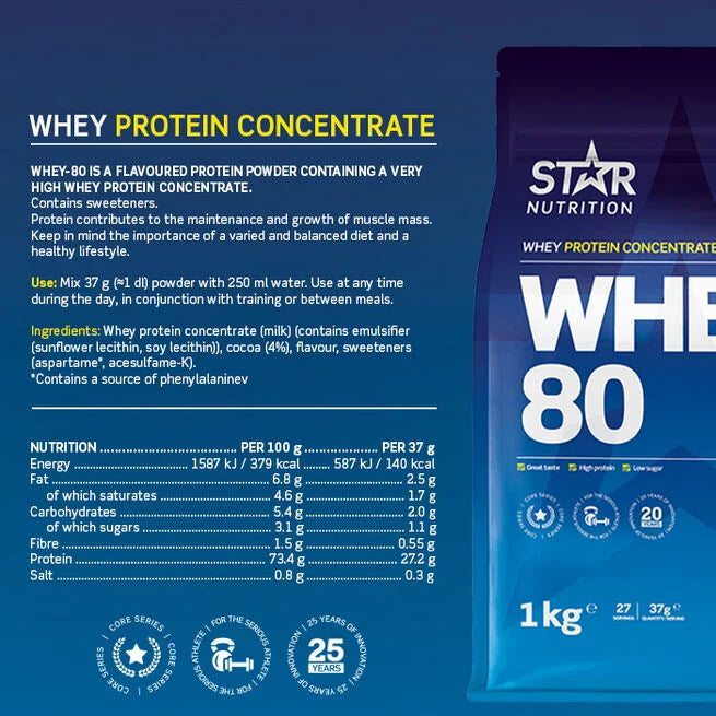 Star Nutrition Whey-80 Whey Protein 1 kg